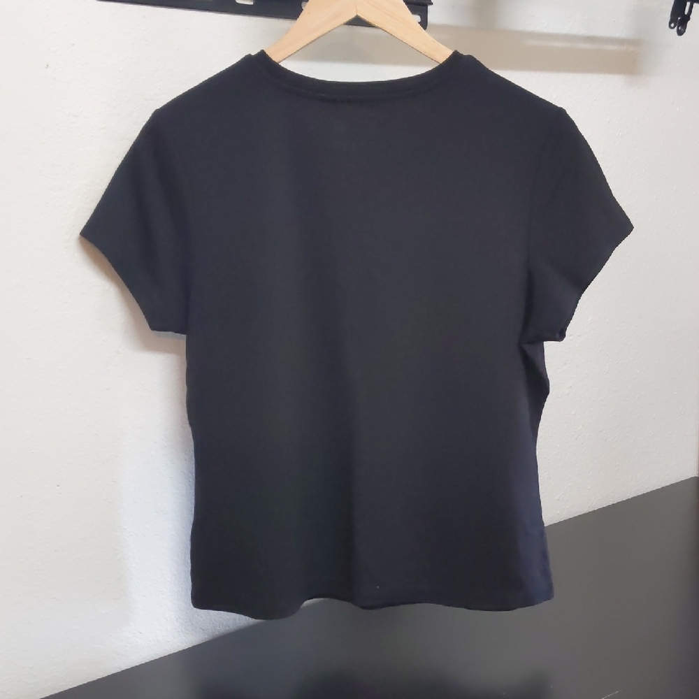 Adrienne Vittadini Black Short Sleeve Crewneck Top - Picture 3 of 7